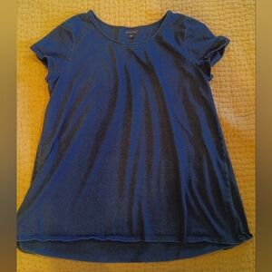 PureJill Indigo 100% Cotton Tee Women's L